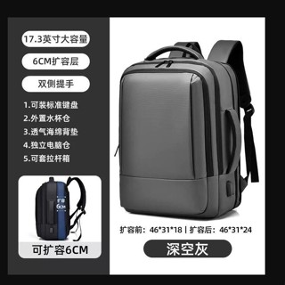 Bag House👜 雙肩包男商務休閒通懃多功能電腦揹包大容量旅行男包簡約皮質包包 後揹包 書包
