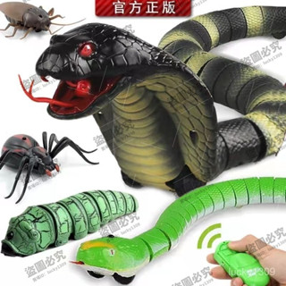 遙控蛇生日禮物模擬眼鏡蛇毛毛蟲爬行玩具男孩電動瓢蟲螳螂整蠱兒童 RRJI
