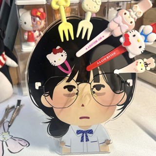 💯桃園出貨✔ 日本小人搞怪眼鏡架立牌高顔值眼鏡髮夾收納展示架可愛桌麵擺件