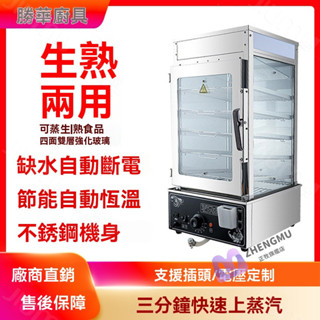 🔥大促優惠🔥110V商用5層電熱蒸包子機 雙層防爆玻璃 防幹燒保護 桌上型蒸包機 電熱保溫 5層蒸箱 不鏽鋼保溫櫃