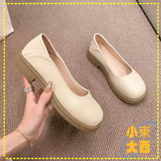 臺灣出貨🎀 免運 懶人一腳蹬 網麵透氣休閒鞋 平底防滑鞋平底單鞋女2025年春夏新款時尚百搭溫柔複古淺口軟底防滑豆豆女鞋