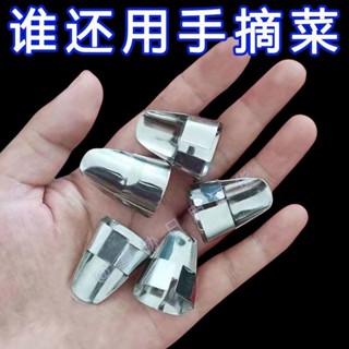 🔥臺灣出貨🔥【護指神器】不銹鋼摘菜鐵指甲護指神器指頭保護套指套手指套剝蒜掐毛豆拇指刀 TKRQ