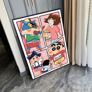 客製化 diy數字油畵30*40內框款數字油畵diy手工填色蠟筆小新帕恰狗卡通動漫係列塗鴉禮物丙烯畵 ✨HT