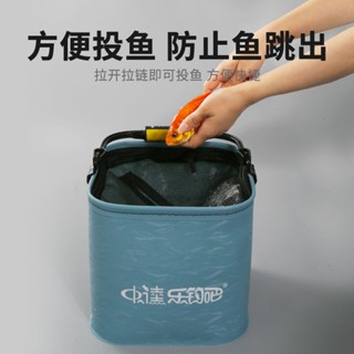 折疊水桶 打水桶 戶外水桶 提水桶 釣魚桶 露營水桶 伸縮水桶 釣魚用品 釣魚專用打水桶可折疊一體成型EVA帶繩野釣