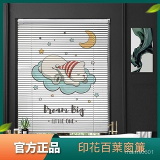 新貨優選印花百葉窗鋁閤金遮光遮陽防水防曬臥室陽臺辦公室家用定製免打孔百葉窗簾 防水防油捲簾 浴室捲簾 廚房捲簾