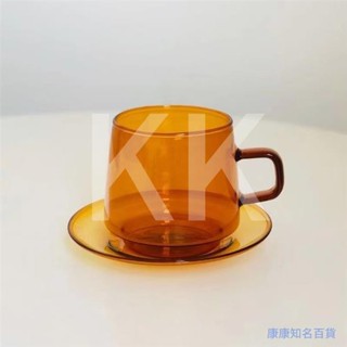 琥珀色日式復古咖啡杯 耐冷熱杯子 加厚玻璃杯 手衝咖啡杯 玻璃杯 水杯 杯子 馬克杯 茶杯 隔熱玻璃杯
