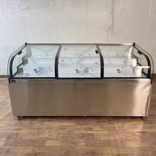 銅管商用階梯冷藏展示櫃保鮮冰臺冷藏櫃串串冷盤水果燒烤點菜展示（不含運）