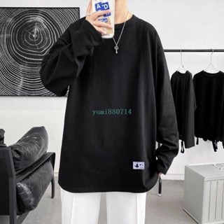 【sunlight推薦】✈男長袖t上衣男圓領衛衣男春秋季韓版潮流ins長袖休閒寬鬆情侶百搭上衣T恤男薄款長袖