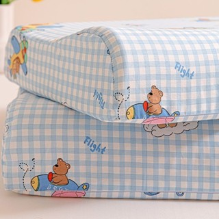 Cute Grid❤ 卡通純棉乳膠枕套一對裝 兒童枕套 30x50兒童記憶枕芯內膽套40x60成人枕頭套