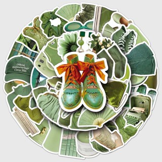 [滿99出貨]50張ins風綠色系貼紙小清新裝飾手賬本咕卡行李箱滑板DIY塗鴉貼紙