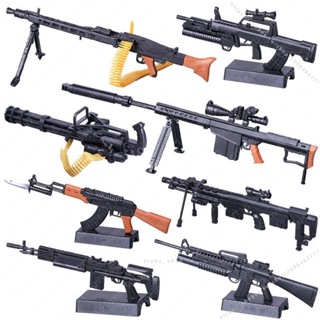 臺灣出貨🥕🥕1:6 兵人軍事玩具專用武器4D拼裝槍模型巴雷特加特林AK47遊戲道具 不能吃