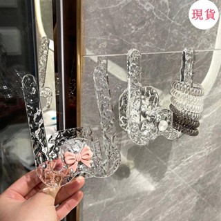 臺灣發貨💖‹髮圈收納架›亞克力髮圈掛鈎壁掛免打孔置物架強力粘貼鈎髮夾首飾髮箍頭繩收納