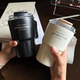 咖啡保溫杯 保冷杯 手提保溫瓶 外帶咖啡杯 隨身杯 小巧便攜式保溫杯女生高顏值不鏽鋼水杯車載男生高階感咖啡隨行杯