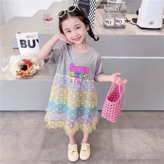 Mimo⭐兒童愛莎女孩夏季女童裙子夏裝公主韓版連衣裙禮服