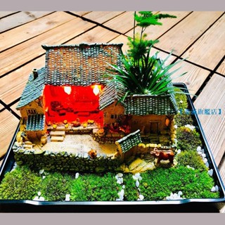 【鑫滿旗艦店】創意田園 復古花盆 微景觀 植物 擺件 文竹盆栽 盆景 中式 禪意 懷舊 裝飾品