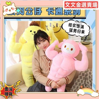 🔥壹灣免運🔥肌肉庫洛米佈丁狗美樂蒂毛絨玩具公仔 女生睡覺抱枕 女朋友生日禮物🔥
