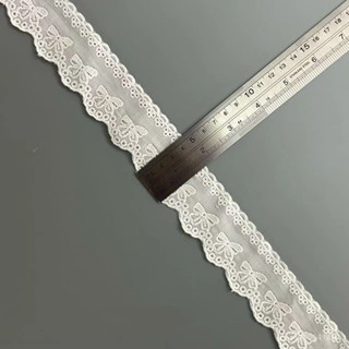 臺灣熱賣 【桃園出貨】Lo傘配飾純棉蝴蝶結蕾絲花邊棉布刺繡輔料窗簾diyDIY全棉手工裝飾
