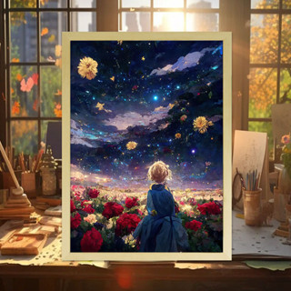 🌸現24H出庫臺灣精品🌸【小王子拚圖】小王子拚圖1000片梵高動漫禮物兒童益智玩具帶框網紅模擬ins風小烏優選