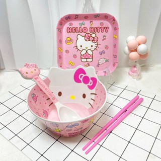 喵喵小鋪🐱寶寶分格餐盤KT貓環保無毒兒童餐具套裝耐摔家用飯碗盤子筷輔食碗