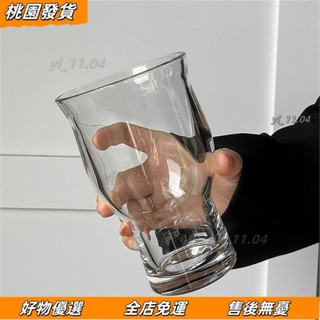 壹灣出貨🔥ins風網紅寬口玻璃杯果汁杯冰美式咖啡杯酒杯啤酒杯飲品飲料杯子 DUEV