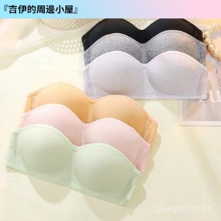 【gina小店】抹胸式內衣女無鋼圈無肩帶文胸防滑小胸聚攏隱形學生無痕夏季薄款