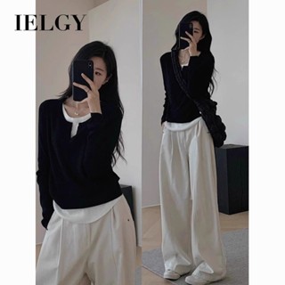 IELGY 女秋季新款長袖絲絨打底上衣