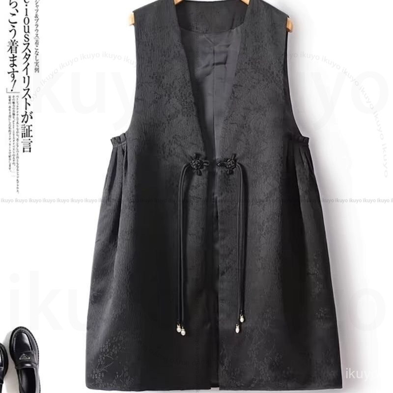 臺北寄💥2025新款提花女裝中式馬甲上衣盤扣國風複古時尚氣質背心外套寬鬆GR