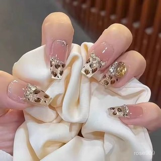 👑加一限時秒殺💥純手工美甲豹紋貓眼秋冬春夏穿戴高級爆閃法式指甲顯白輕奢腮紅穿戴甲 SVNX