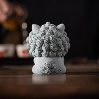 臺灣發出青砂石茶寵 招財納福風獅爺擺件 桌面創意家居客廳魚缸造景裝飾品 金門獅 醒獅 舞獅 禪意擺件 風獅爺 石獅子
