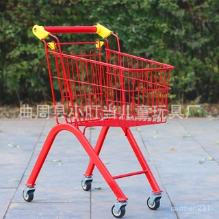 桃園熱銷 兒童購物車超市買菜小拉車金屬便攜折疊手推車1-6歲過家家用玩具