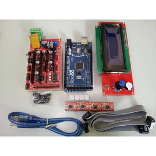 ►239◄RAMPS 1.4+MEGA 2560 R3官版+LCD2004+4片A4988步進馬達驅動板 附散熱片3D