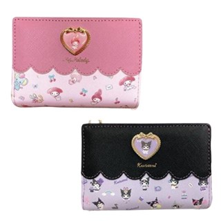 【現貨】小禮堂 Sanrio 三麗鷗 美樂蒂 50週年 皮質拉鍊短夾 (50週年)