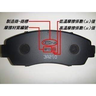 (BUBU安全制動) 五泰 WTC-JB 來令片.煞車皮 ( 2002-2006 CAMRY 2.0/3.0 )