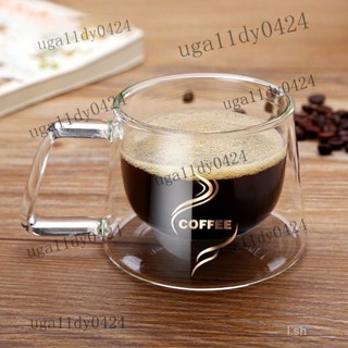 熱銷 歐風馬剋杯雙層咖啡杯家用水杯防燙透明耐熱玻璃杯拿鐵卡布奇諾