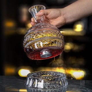 醒酒器 紅酒醒酒器 醒酒工具 威士忌醒酒器 水晶醒酒器 輕奢醒酒器 歐式輕奢紅酒杯旋轉醒酒器家用高檔葡萄酒杯高腳水晶玻璃