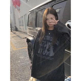 Codibook｜韓國 Wansmall 雷伊克印花寬鬆落肩長袖T恤［預購］長袖上衣 T恤 女裝