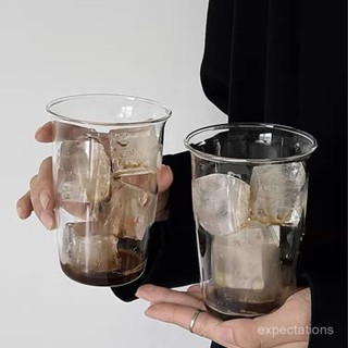 小🐑甄選🐑美式咖啡杯玻璃ins咖啡店玻璃杯透明耐高溫簡約水杯飲品冷飲 OHJA
