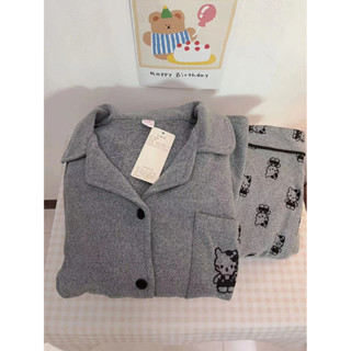 小柴兔~HelloKitty貓德絨睡衣女冬季加厚加絨保暖日系可愛少女居家服套裝