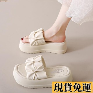 💞低價免運💞高階感厚底拖鞋女外穿2025年夏季新款防滑增高時尚爆款鬆糕一字拖