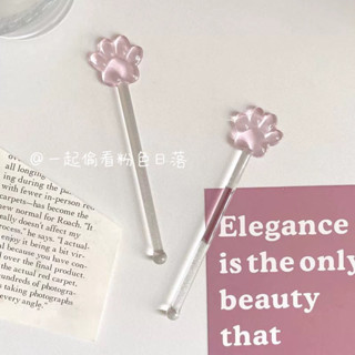✨精品 ins玻璃杯攪拌棒粉色貓爪可愛風玻璃咖啡泡牛奶燕麥攪拌玻璃棒子