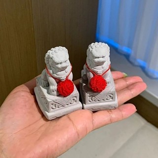 新店低價🔥迷你小石獅子鎮宅神獸小獅子中國風桌麵擺件結婚中式創意禮品