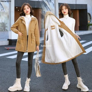 新品熱銷1~~刷毛風衣女新款冬季韓版休閒寬鬆大衣洋氣加厚中長款棉服外套