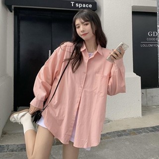 【PING'S🌞】春季 新款 大碼襯衫 女學生 韓版 寬鬆 潮 長袖 百搭 外套 設計感 襯衣 上衣 女 ins風 穿搭