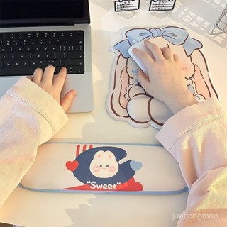 臺灣出貨🎨🛒 白兔奶糖女孩滑鼠墊護手腕辦公室小號可愛ins風矽膠鍵盤3D手託卡