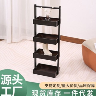 【新品推薦】LOFT日式四層置物架落地書櫃方便移動多層收納盒簡約客廳木隔板架