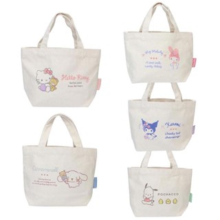 【現貨】小禮堂 Sanrio 三麗鷗 帆布手提午餐袋 (名子款) Kitty 美樂蒂 酷洛米 大耳狗 帕恰狗