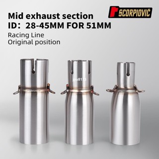 ✨興隆百貨✨摩托車改裝排氣管適用於2845mm轉接頭51mm消聲器中連管各種尺寸