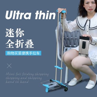 💥迷你拉桿車可折疊便攜手拉車購物買菜迷你小拉車超小家用拉貨拖車行李拉桿車輕巧手拉車