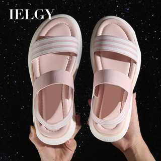 IELGY 時尚運動涼鞋女海綿蛋糕厚底學生時尚百搭平底魚嘴女鞋潮流