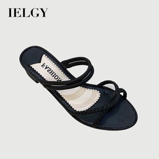 IELGY 夏季少女粗跟涼鞋韓版時尚簡約兩穿增高沙灘